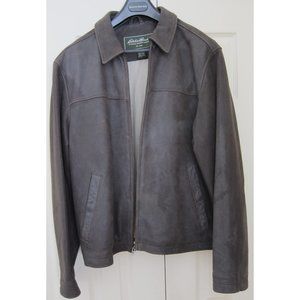 Eddie Bauer - Leather Bomber Jacket - Brown - L